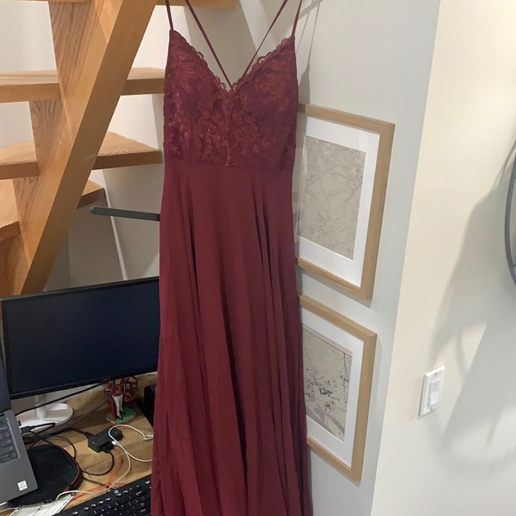 Azazie Cabernet floor length dress, never been worn, size 10 - Picture 2 of 4